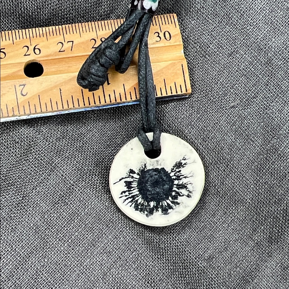 Handmade Ceramic Circular Pendant Necklace